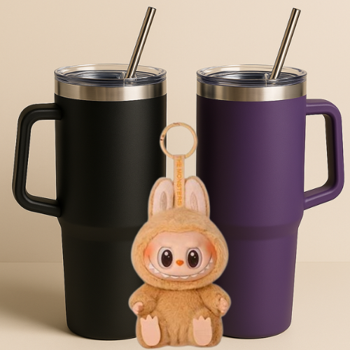Celebrate the Bond – Twin Tumblers + a Labubu Hug